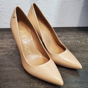 Calvin Klein Brady Sandstorm Nude Pointed Toe Pump Heels